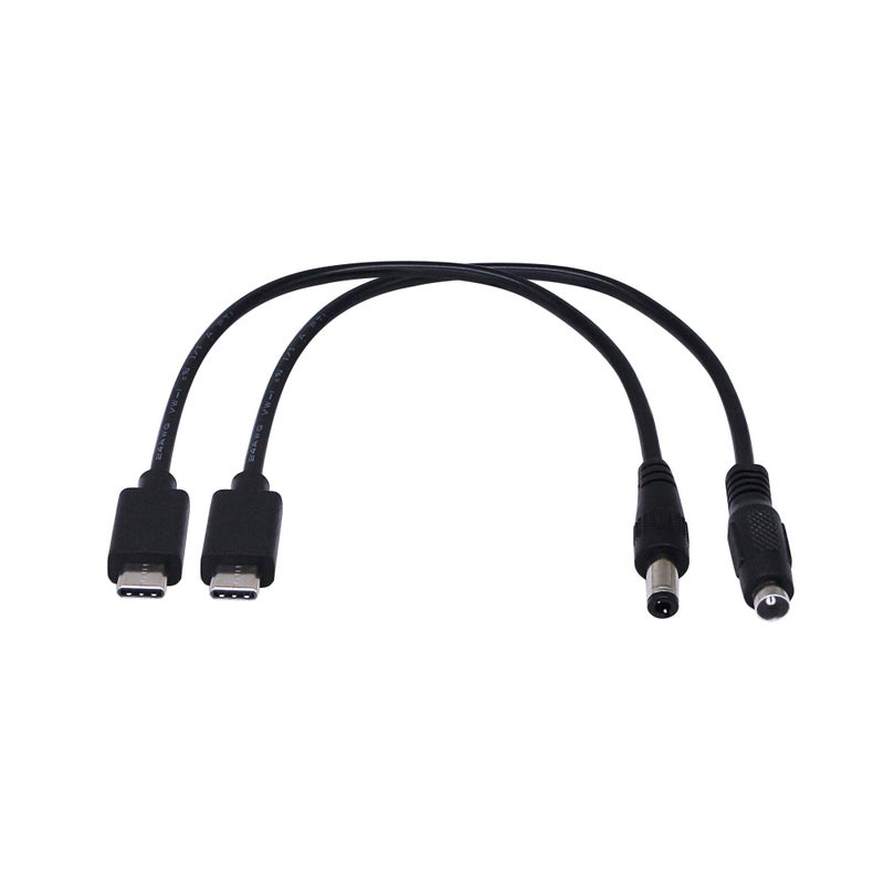 SinLoon USB 3.1Type-C Male to DC5.5 X 2.5mm Male Female Power Plug Extension Charge Cable for Tablet (USB-C to DC M F 1Pair) - Image 2